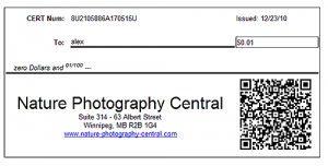 gift certificates for Photographers